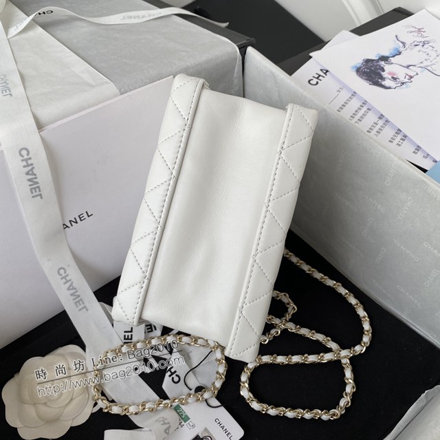 Chanel專櫃22B新品系列AS3344化妝盒子包 香奈兒單肩斜挎鏈條手提四方包 djc4982